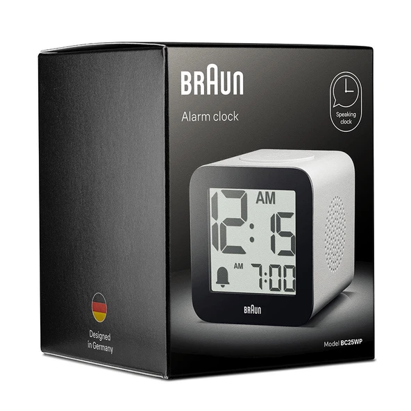 Braun BC25WP Beyaz Time Speaking Dijital Alarmlı Masa Saati - Resim 6