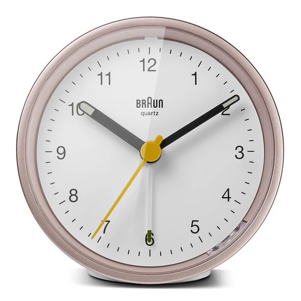 Braun BC12PW Pembe-Beyaz Klasik Analog ALarmlı Masa Saati