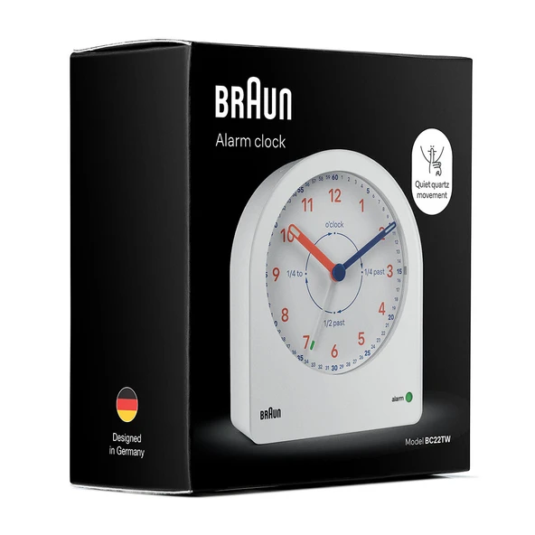 Braun BC22TW Beyaz Time Teachers Analog Alarmlı Masa Saati - Resim 6