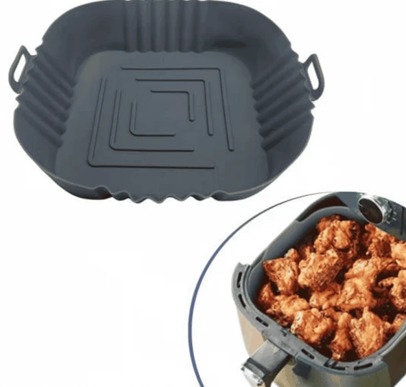 Renkli Isıya Dayanıklı Yıkanılabilir Silikon Fırın Airfryer Kare Model Pişirme Matı 20 cm