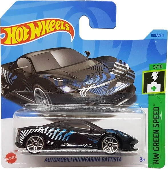 Hot Wheels - Automobili Pininfarina Pattista - Hw Green Speed 5/10 - Hkh57 - Short Card - Siyah - Ma ürün görseli 1