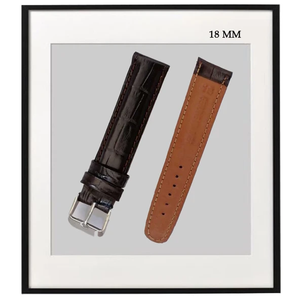18 MM DESENLİ KAHVERENGİ DERİ KORDON
