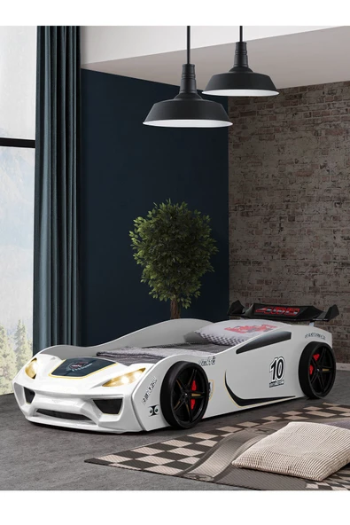 Arabalı Yatak, Vento Kumandalı Ledli Arabalı Yatak - Beyaz - Resim 2