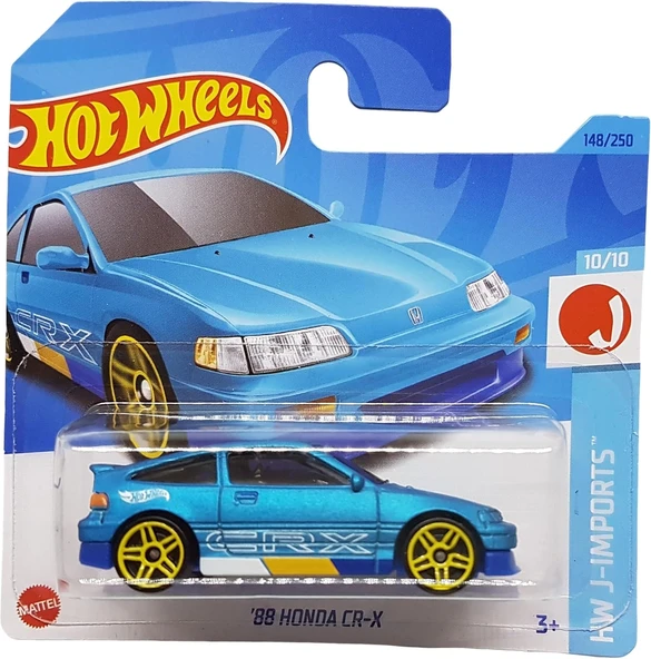Hot Wheels - ´88 Honda Cr-X - Hw J-Imports 10/10 - Hkk68 - Short Card - Mavi - Mattel 2023 ürün görseli 1