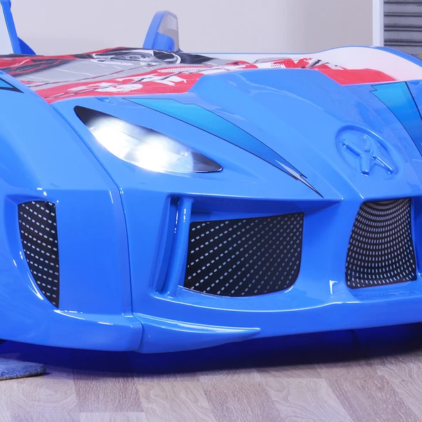 Arabalı Yatak, Audi Kapıları Açılabilen Rüzgarlıklı Full Ledli Arabalı Yatak - Resim 2