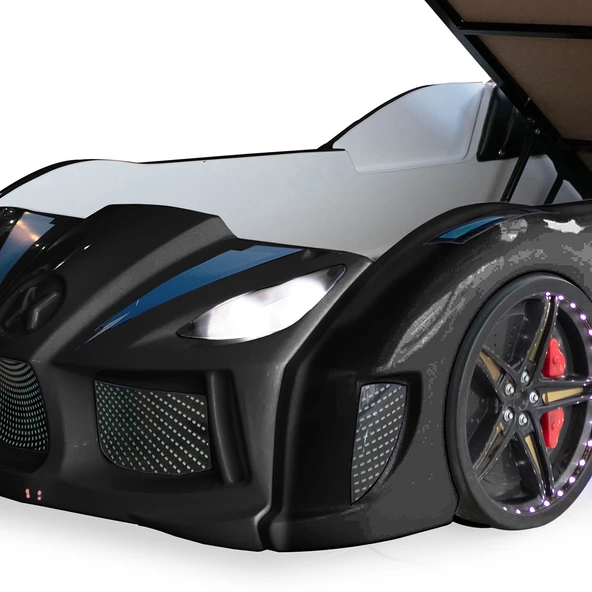 Arabalı Yatak, Audi Bazalı Koltuklu Full Ledli Arabalı Yatak +1 Adet Comfort Yatak - Resim 3