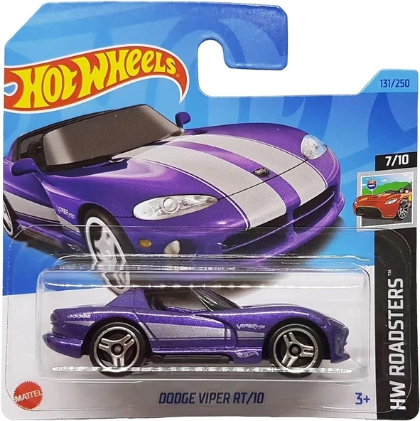 Hot Wheels - Dodge Viper Rt/10 - Hw Roadsters 7/10 - Hkk11 - Short Card - Mor - Mattel 2023 - Resim 4