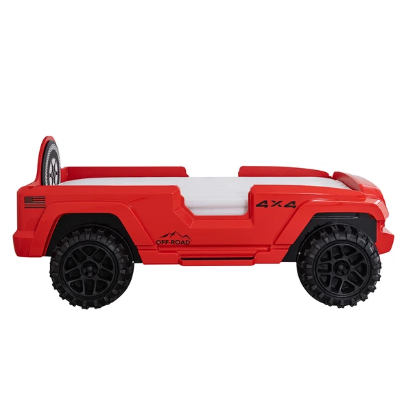 Arabalı Yatak, Jeep Lüx Ledli Arabalı Yatak - Kırmızı - 8