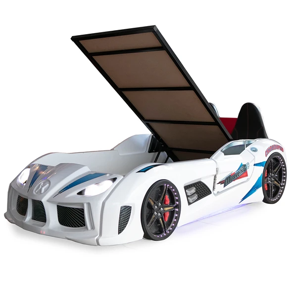 Arabalı Yatak, Audi Bazalı Kapıları Açılabilen Koltuklu Full Ledli Arabalı Yatak - Resim 2