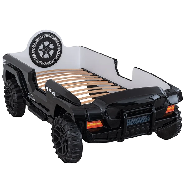 Arabalı Yatak, Jeep Lüx Ledli Arabalı Yatak - Kırmızı - 12