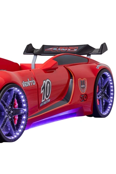 Vento Cooper Rüzgarlıklı Full Ledli Arabalı Yatak, Kırmızı - Resim 6