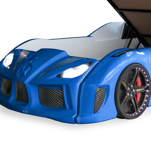 Arabalı Yatak, Audi Bazalı Kapıları Açılabilen Koltuklu Full Ledli Arabalı Yatak - Resim 12