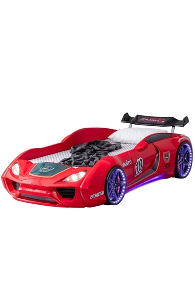 Vento Cooper Rüzgarlıklı Full Ledli Arabalı Yatak, Kırmızı - Resim 4