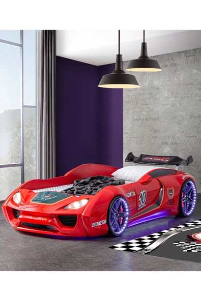 Vento Cooper Rüzgarlıklı Full Ledli Arabalı Yatak, Kırmızı