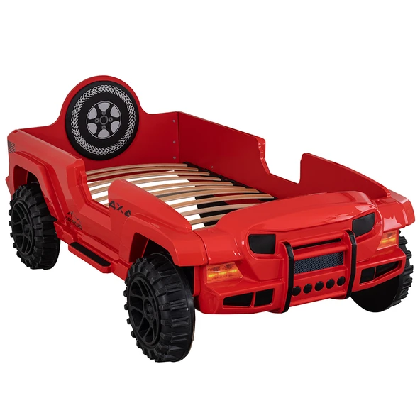 Arabalı Yatak, Jeep Lüx Ledli Arabalı Yatak - Kırmızı - 4