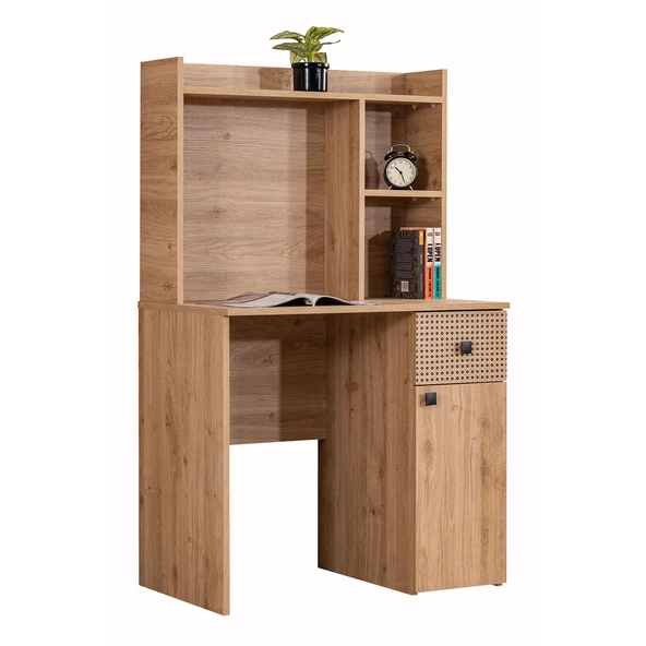 Rustik Genç Odası - 3 Kapılı Dolap, Karyola, Komodin, Çalışma Masası - 7