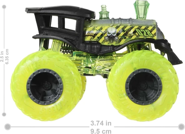Hot Wheels Monster Trucks 1:64 Arabalar, Büyük Tekerlekli, Fyj44 - Resim 3