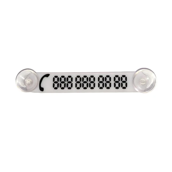 Cama Vantuzlu Oto Araç içi Telefon Numaratör,Telefon No Gösterici , Beyaz-Siyah YDNMR025