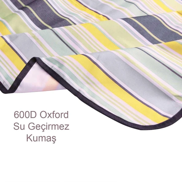 Piknik Kamp Örtüsü - Su Geçirmez - Madfox Skyloft - Blue Stripe - 546254 - Resim 5