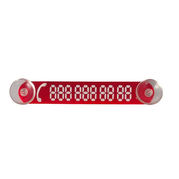 Cama Vantuzlu Oto Araç içi Telefon Numaratör,Telefon No Gösterici, Kırmızı-beyaz, YDNMR029