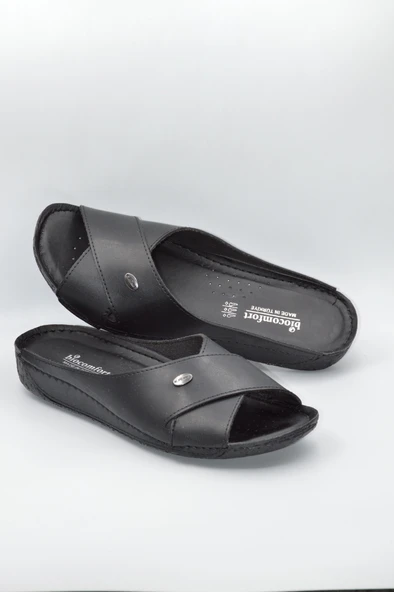 Berry Anatomik Dört Mevsim Siyah Kadın Terlik - 1001 - 4