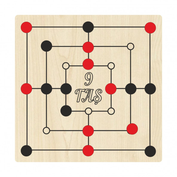 Ahşap Zeka ve Strateji Oyunu Seti 6 lı, Dama+3 Taş+9 Taş+Bihar+Surakarta ve Tic-Tac-Toe - 4