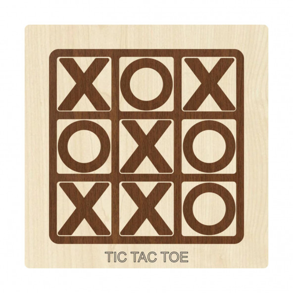 Ahşap Zeka ve Strateji Oyunu Seti 6 lı, Dama+3 Taş+9 Taş+Bihar+Surakarta ve Tic-Tac-Toe - 7