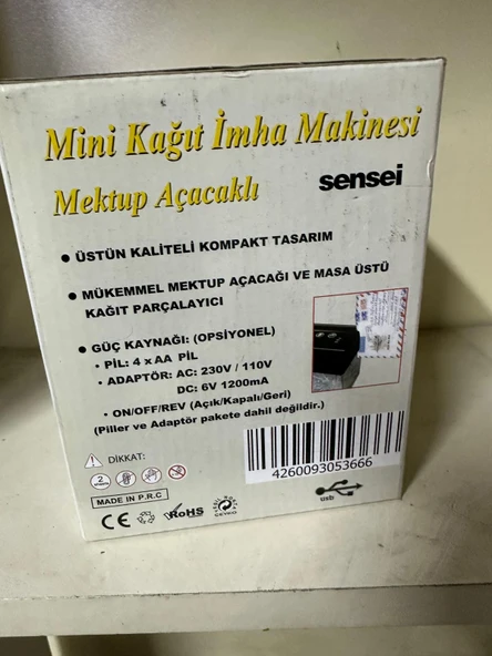 SENSEI MİNİ USB KAĞIT İMHA MAKİNESİ - 2