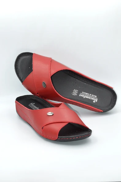 Berry Anatomik Dört Mevsim Kırmızı Kadın Terlik - 1001 - 5