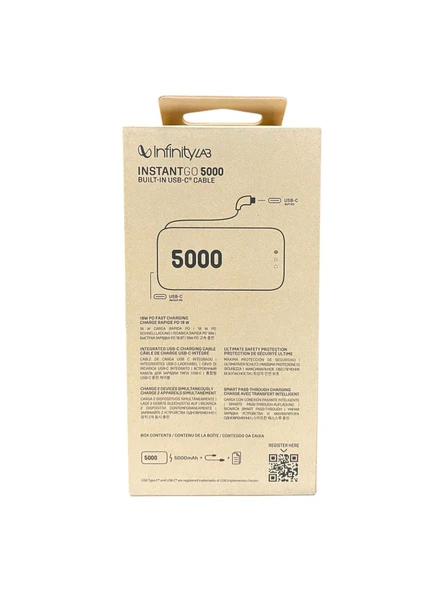 Infinity L. InstantGo Powerbank 5000 mAh, USB-C, Mavi - 3