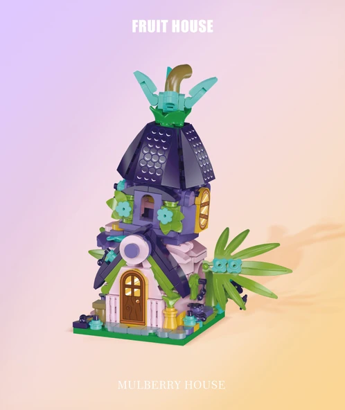 3D Meyve Evi Model Yapım Oyuncağı - Küçük Bloklar - Dekoratif Hediye