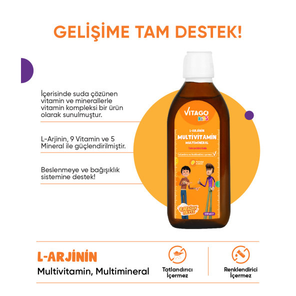 Vitago Kids-L-Arjinin, Multivitamin Şurup Rafadan Tayfa - 2