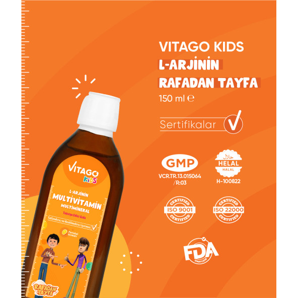 Vitago Kids-L-Arjinin, Multivitamin Şurup Rafadan Tayfa - 4