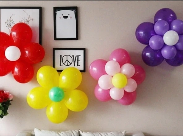 18'li Papatya Çicek Balon Yapma Aparatı Balon Çiçek Yapma Aparatı Dekoratif Balon Çiçek Aparatı - 2