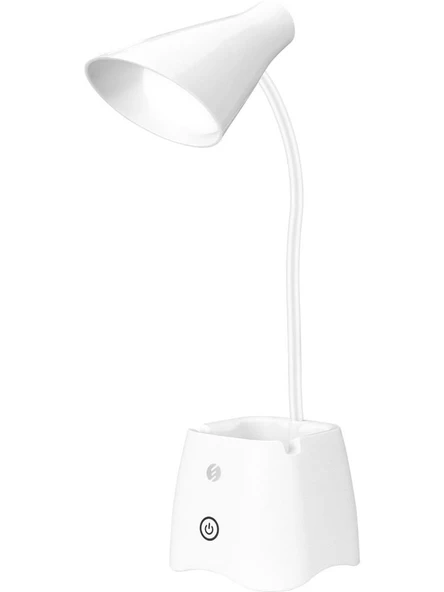 S-link SL-M9002 Usb Destekli Paslanmaz Çelik Beyaz Masa Üstü 12 SMD Ledli Okuma Lambası - 1