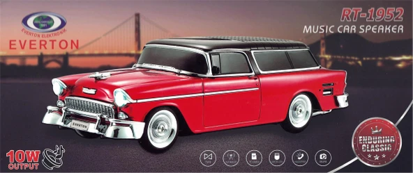 EVERTON RT-1941 Kırmızı Bluetooth Fm-Usb-Tf-Aux Şarjlı Nostaljik Radyo