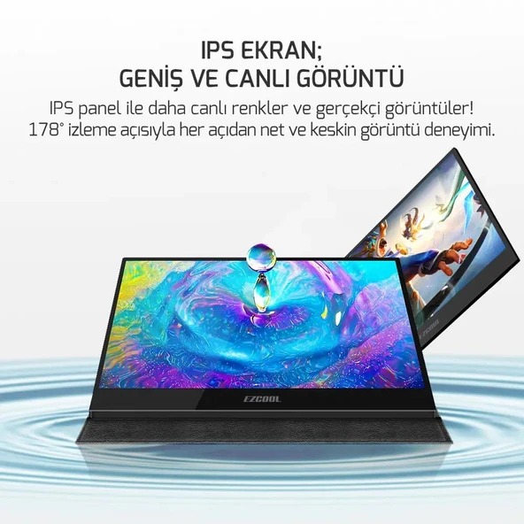 Ezcool 15.6" Lite E15 60Hz Fhd Portable Taşınabilir Monitör (Sıfır Ölü Piksel Garantili) - 2