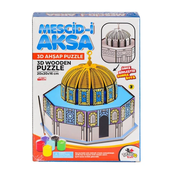 8209 Mescid-i Ahka 3D Ahşap Puzzle ve Boyama -Totteriq - 2