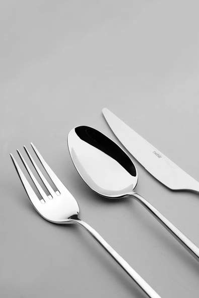 Nehir gloria 84 parça çatal kaşık bıçak seti takımı 12 kişilik paslanmaz çelik - Resim 2