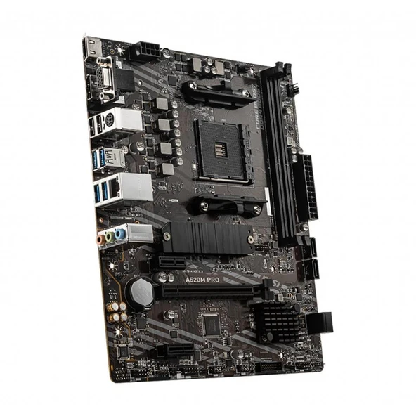 Msi A520M PRO Amd A520 Soket AM4 DDR4 4600 MHz(OC) M.2 Anakart - 2