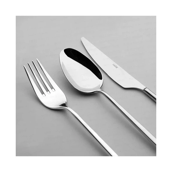 Nehir gloria 72 parça çatal kaşık bıçak seti takımı 12 kişilik paslanmaz çelik - 3