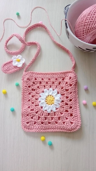 Çocuk Pembe Çanta ve Toka Seti