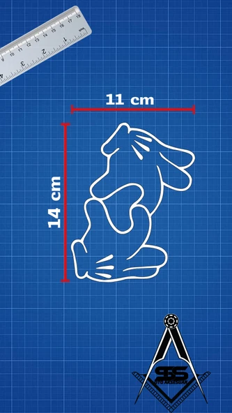 Kalp Araba-Motosiklet Cam Etiket Sticker 14x10,9cm Beyaz Renk - 2