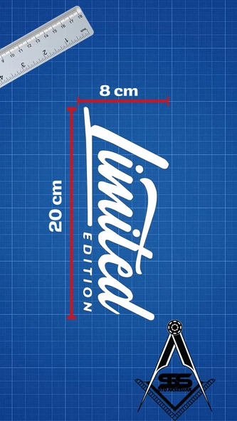 Limited Edition 2 Araba-motosiklet Sticker 20x8cm Beyaz Renk - 3