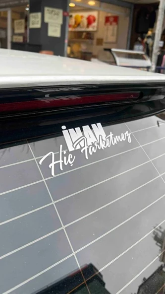 İnan Hiç Farketmez Yazı JDM Araba-Motosiklet Cam Etiket Sticker 20x7cm Beyaz Renk - 3