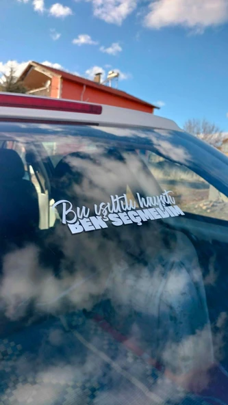 Bu Işıltılı Hayatı Ben Seçmedim Yazı JDM Araba-Motosiklet Cam Etiket Sticker 22x6,2cm Beyaz Renk - 3