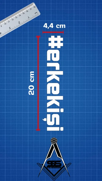 Erkek İşi Yazı JDM Araba-Motosiklet Cam Etiket Sticker 20x4,4cm Beyaz Renk - 2