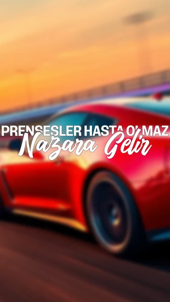Prensesler Hasta Olmaz, Nazara Gelir Yazı JDM Araba-Motosiklet Cam Etiket Sticker 19x4cm Beyaz Renk