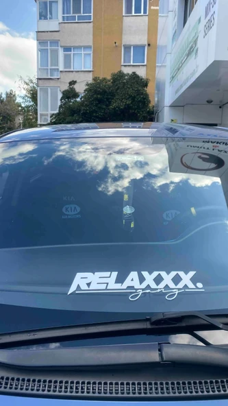 Relax Gang Yazı JDM Araba-Motosiklet Cam Etiket Sticker 28x7cm BeyazRenk - 2