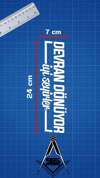 Devran Dönüyor, İyi Seyirler Yazı JDM Araba-Motosiklet Cam Etiket Sticker 24x7cm Beyaz Renk - 2